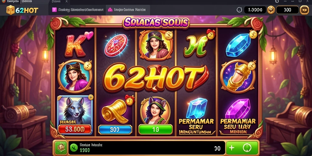 Tangkapan layar gameplay menarik dari 62HOT yang menunjukkan aksi slot.