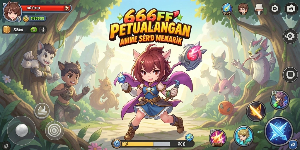 Screenshot dari gameplay 666FF yang menampilkan pertarungan anime seru.