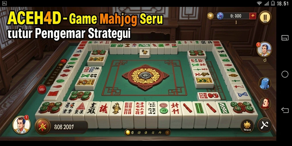 Screenshot gameplay ACEH4D menampilkan tantangan Mahjong yang seru.