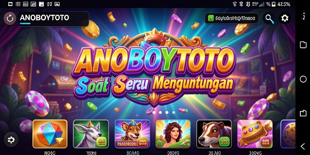 Screenshot utama ANOBOYTOTO menampilkan gameplay Slot yang memukau dan mengasyikkan.