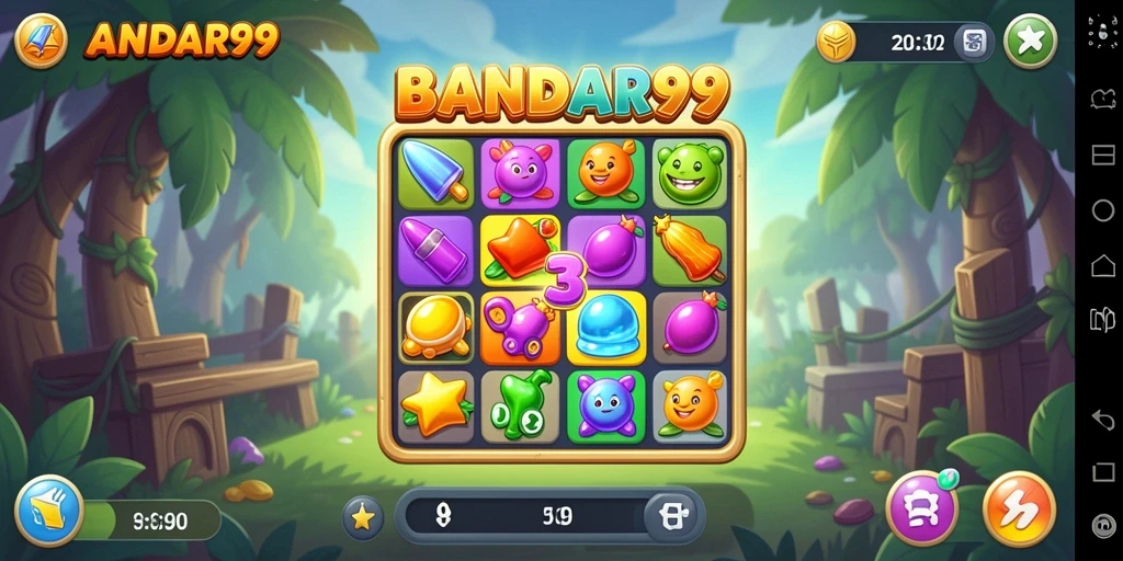 Gameplay seru BANDAR99 dengan tantangan Match-3.