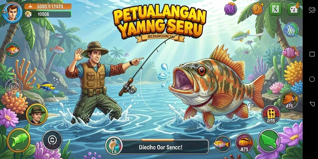 Gameplay menarik di D73 dengan suasana memancing yang realistis.