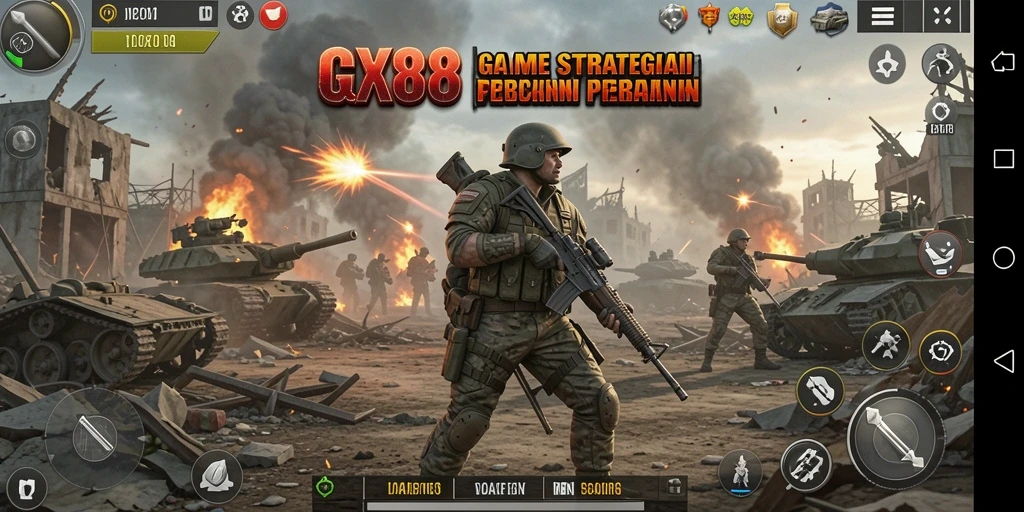 Screenshot gameplay GX88 menampilkan aksi strategi yang mendebarkan.