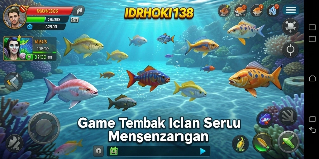 Tampilan gameplay IDRHOKI138 dengan aksi Tembak Ikan yang seru.