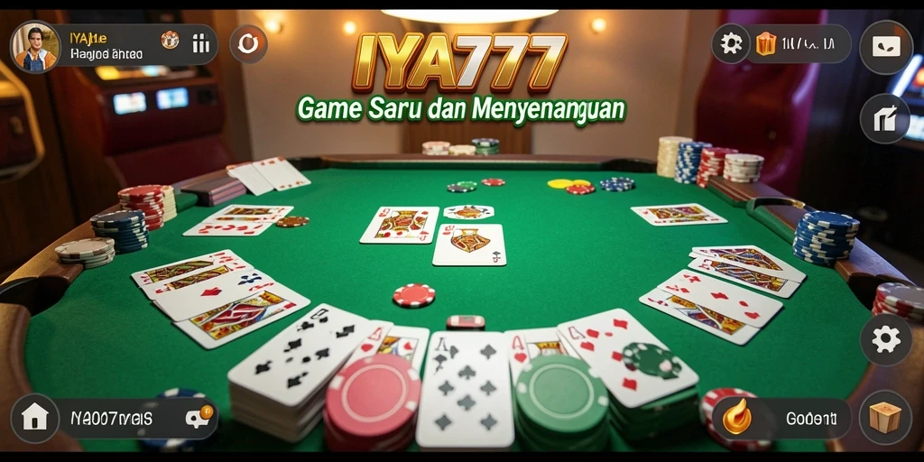Screenshot utama IYA777 menampilkan gameplay Gaple yang seru dan interaktif.