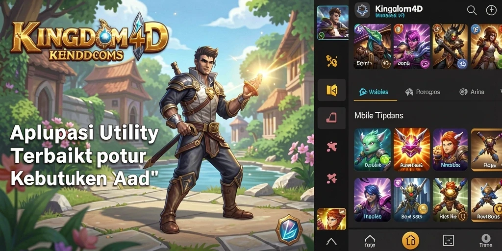 Tampilan utama KINGDOM4D dengan fitur-fitur aplikasi utility.