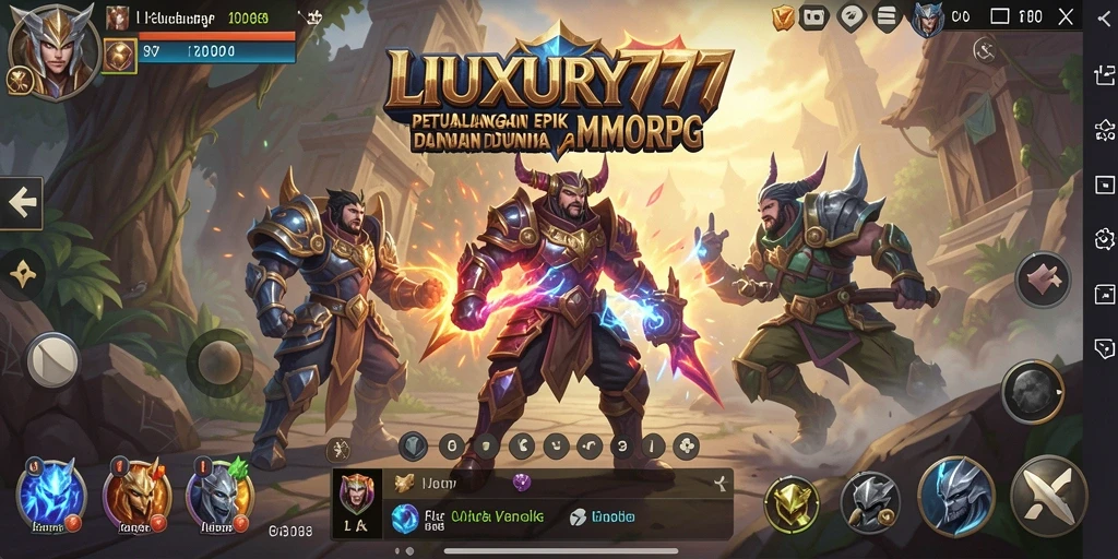 Screenshot LUXURY777 memperlihatkan aksi seru dalam gameplay MMORPG.
