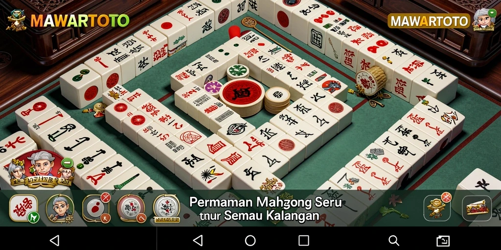 Tampilan gameplay menarik dalam MAWARTOTO yang menghadirkan Mahjong klasik.