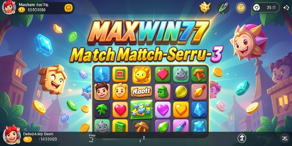 Screenshot menunjukkan gameplay seru MATCH-3 di MAXWIN77.