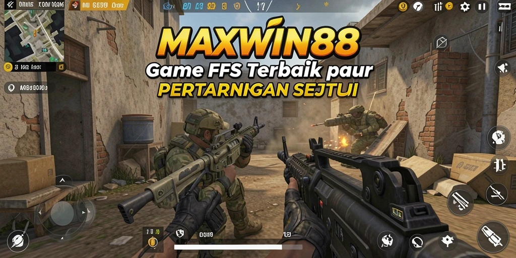 Tampilan gameplay seru di MAXWIN88 dengan aksi tembak-menembak intens.
