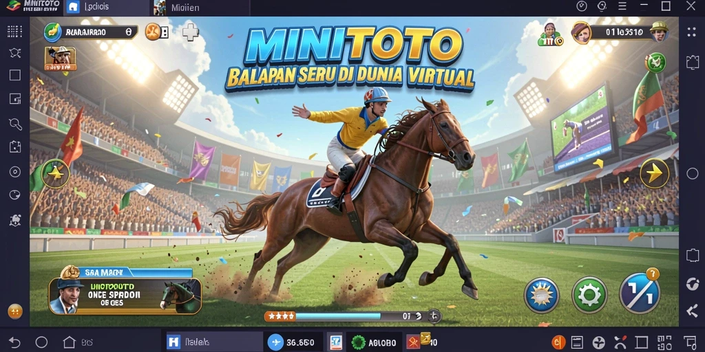 Screenshot gameplay MINITOTO menunjukkan balapan seru di lintasan malam.