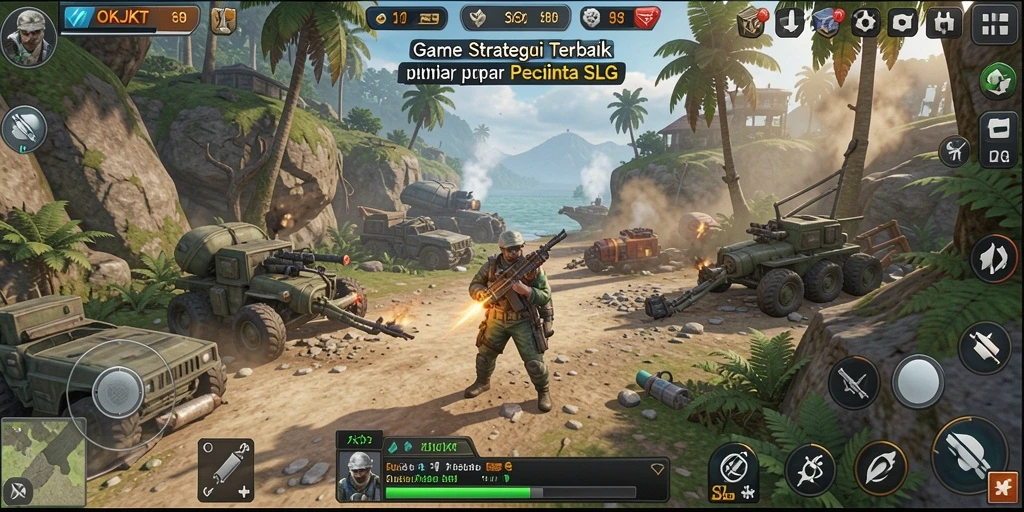Tampilan gameplay menarik dari OKJKT dengan strategi yang mendalam.