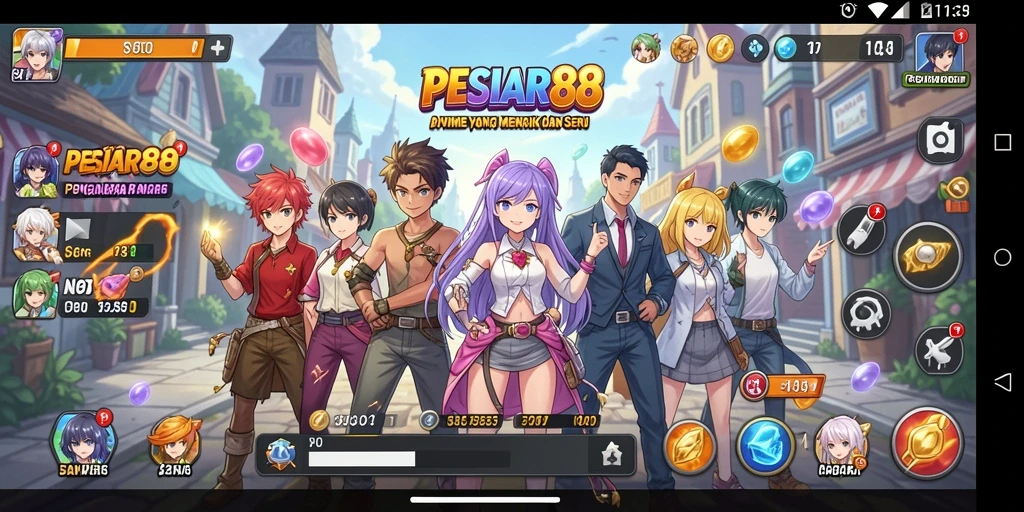 Gameplay PESIAR88 yang menarik dengan karakter anime yang beragam.