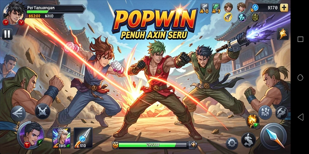 Tampilan seru dari gameplay Fighting di POPWIN dengan aksi pertarungan yang intens.