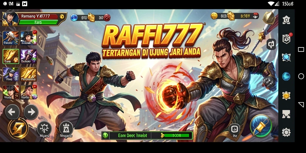 Tampilan gameplay RAFFI777 yang seru dengan aksi pertarungan intens.