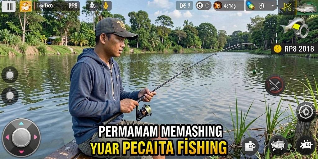 Tangkapan ikan yang megah dengan latar belakang indah RP8.