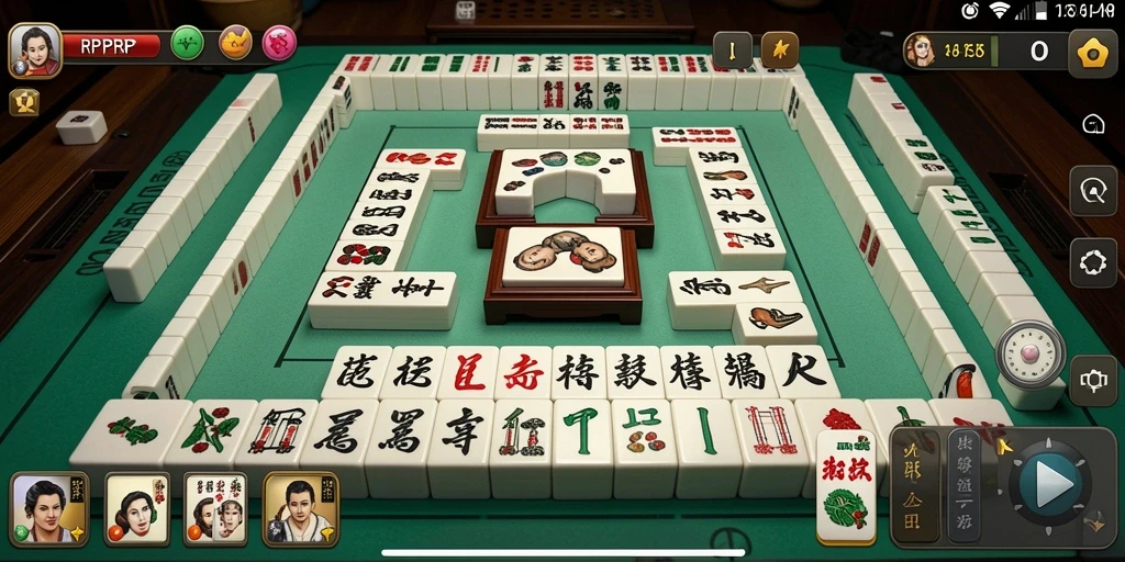Tampilan gameplay menarik dari RPRPRP yang menampilkan strateginya dalam Mahjong.