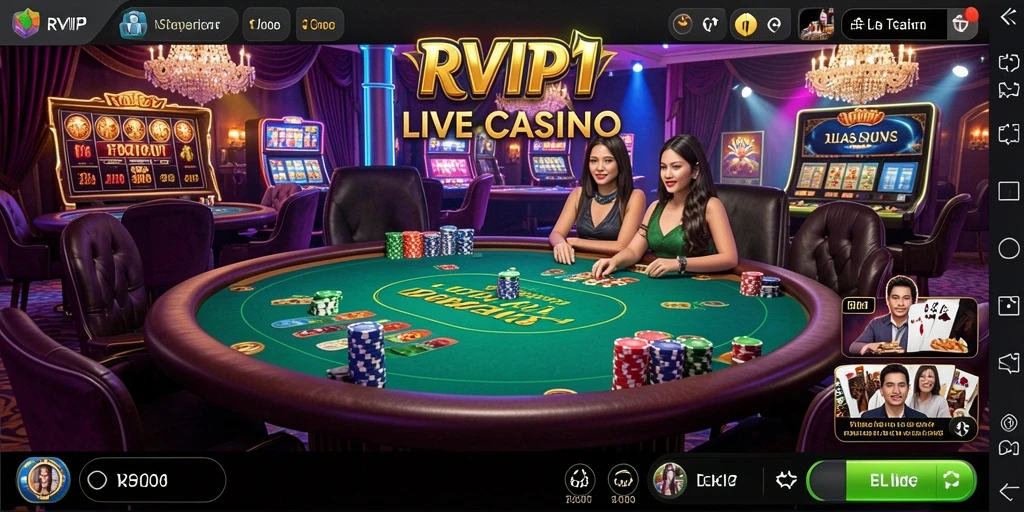 Tampilan menawan dari gameplay Live Casino RVIP1.