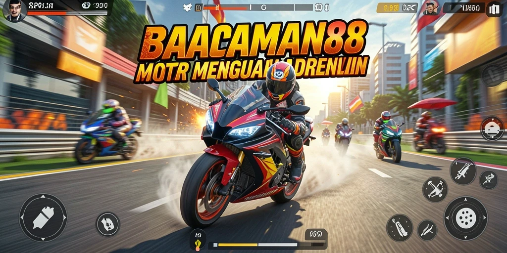 Tangkapan layar gameplay SPACEMAN88 menampilkan balapan motor yang mendebarkan.