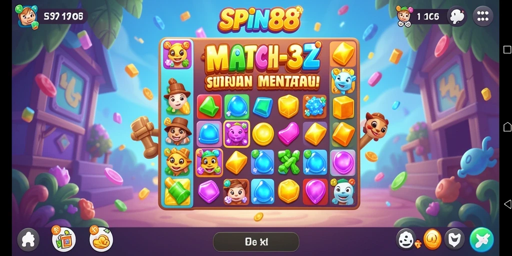 Gameplay seru dan menarik di SPIN88 Match-3.