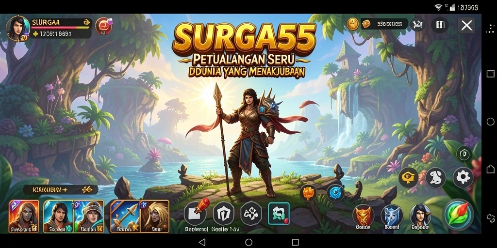 Gameplay SURGA55 menampilkan petualangan mendebarkan di dunia yang indah.