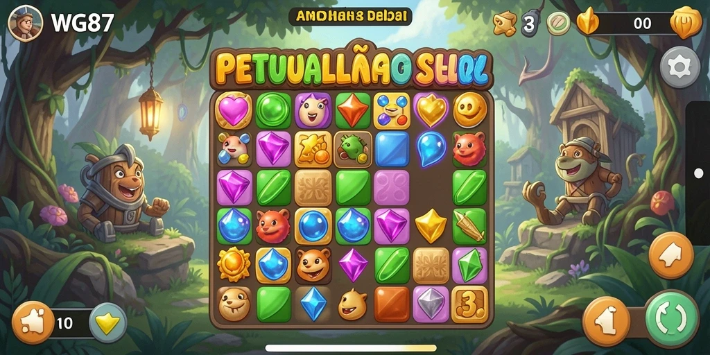 Tampilan gameplay WG87 yang penuh warna dan seru.